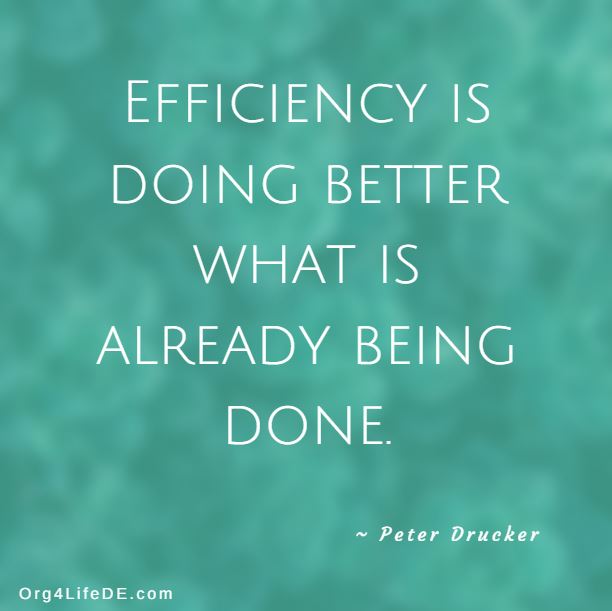 Efficiency Is Doing Better What Is Already Being Done